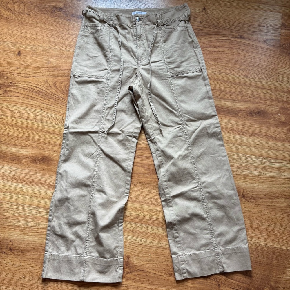 LOFT Women's Tan Wide Leg Pants